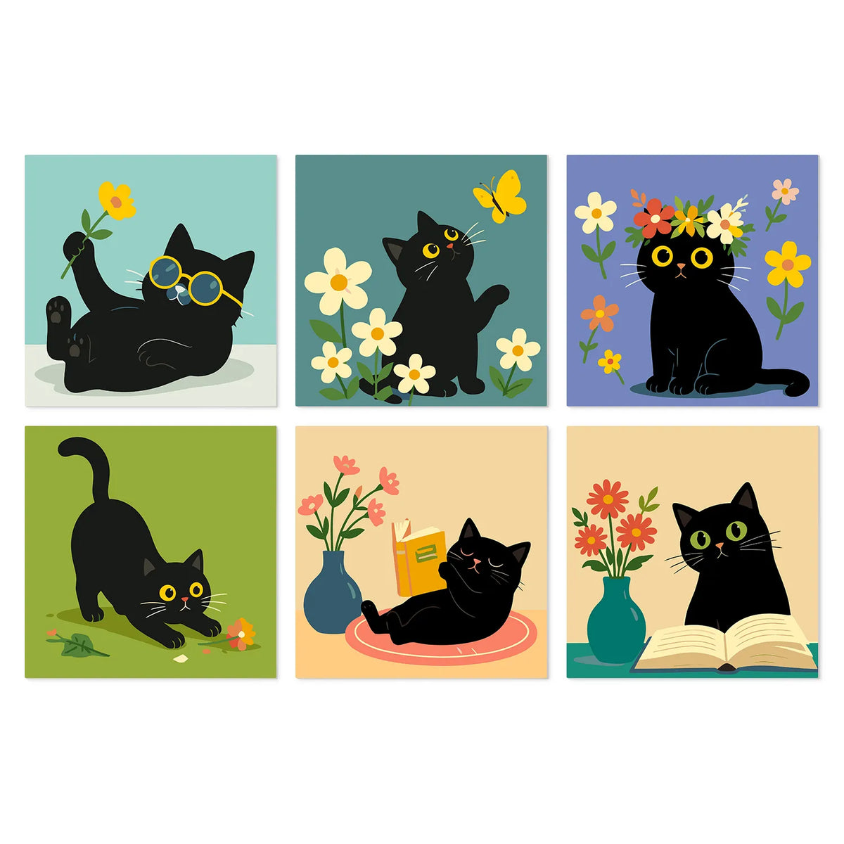 Momentos de Gato Negro - Mini Kit Pintar por Números