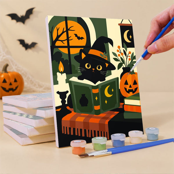 Gatos Negros y Grimorios- Pintar por Números- Canvas by Numbers