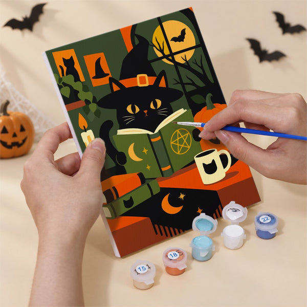 Gatos Negros y Grimorios- Pintar por Números- Canvas by Numbers