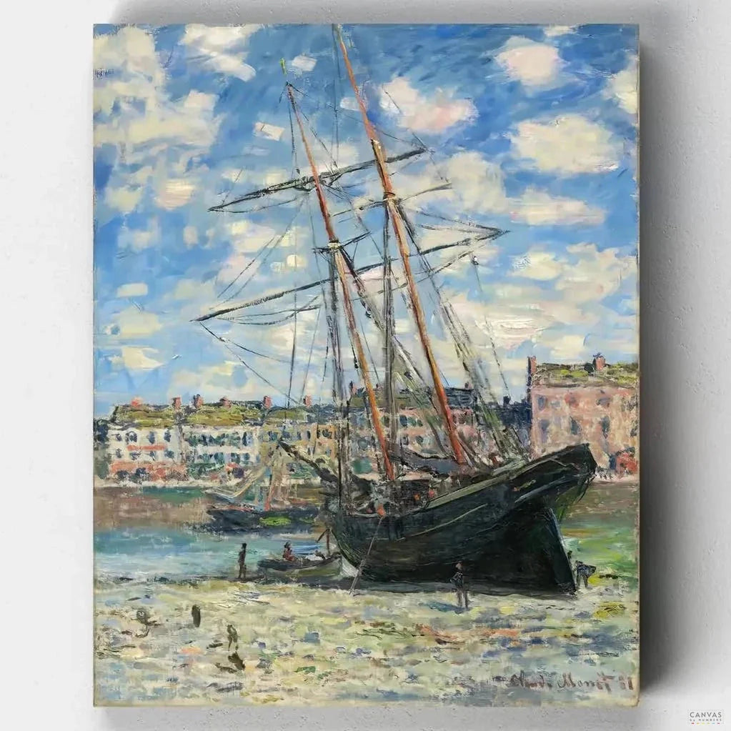 Barco Tumbado en Marea Baja (1881) - Pintar por Números- Pintar por Números- Canvas by Numbers