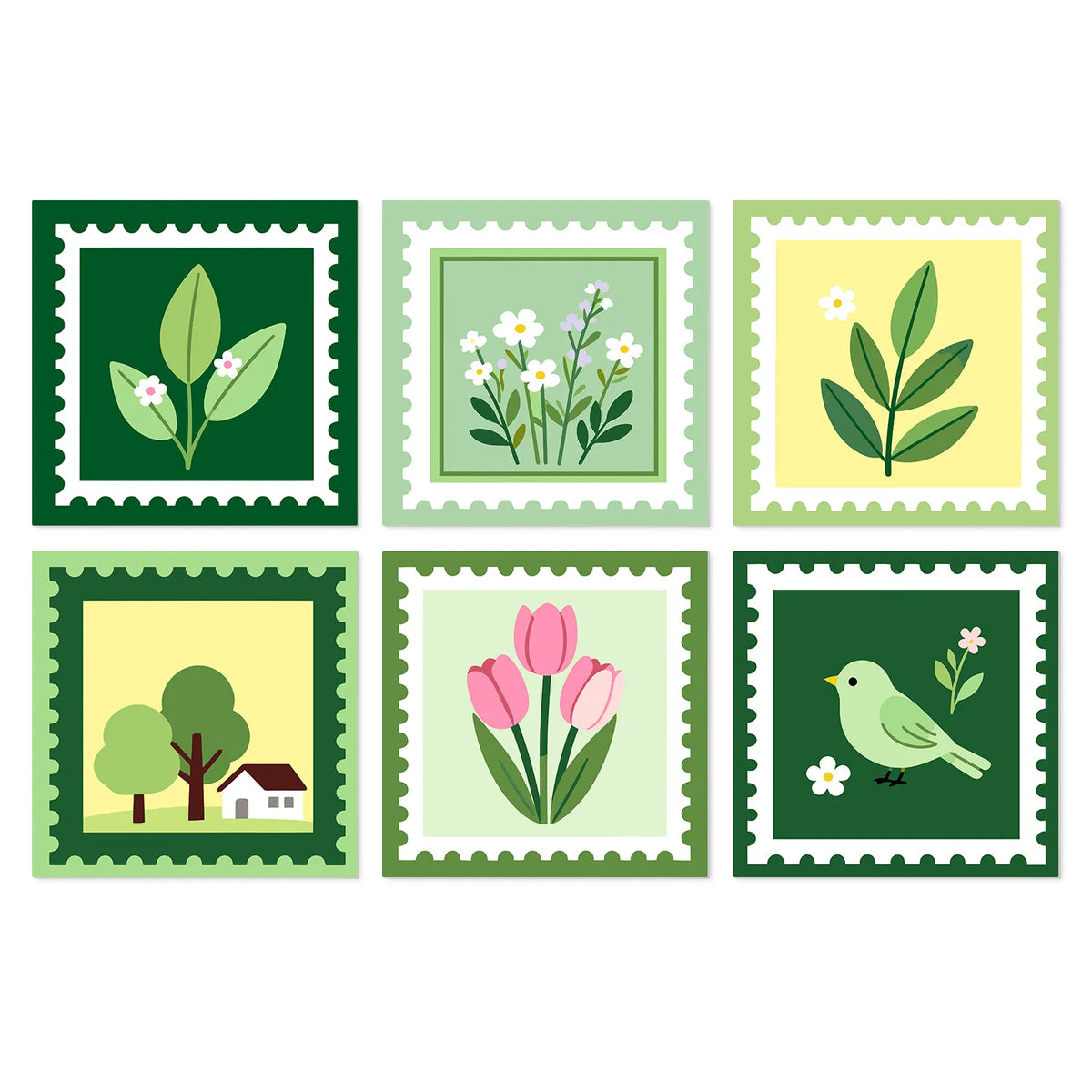 Sellos Postales Botánicos - Mini Kit Pintar por Números