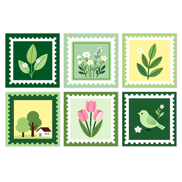 Sellos Postales Botánicos - Mini Kit Pintar por Números