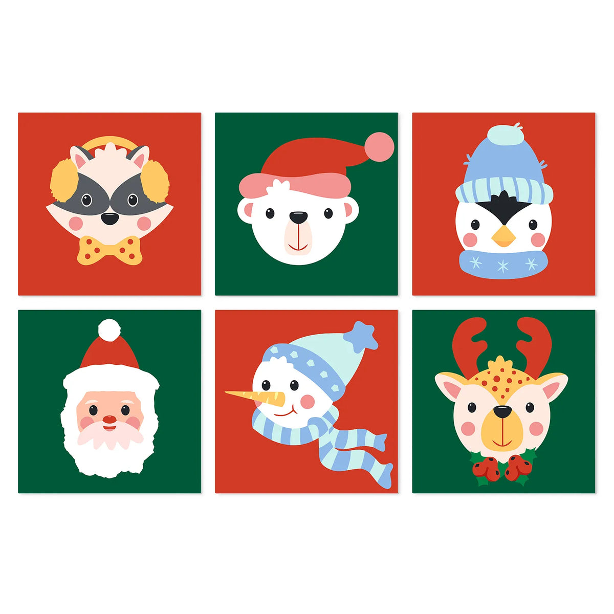 Caritas Navideñas - Mini Kit Pintar por Números