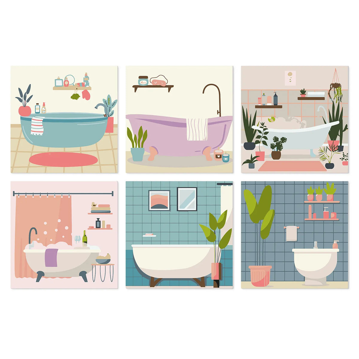 Escenas de Baño Acogedoras - Mini Kit Pintar por Números