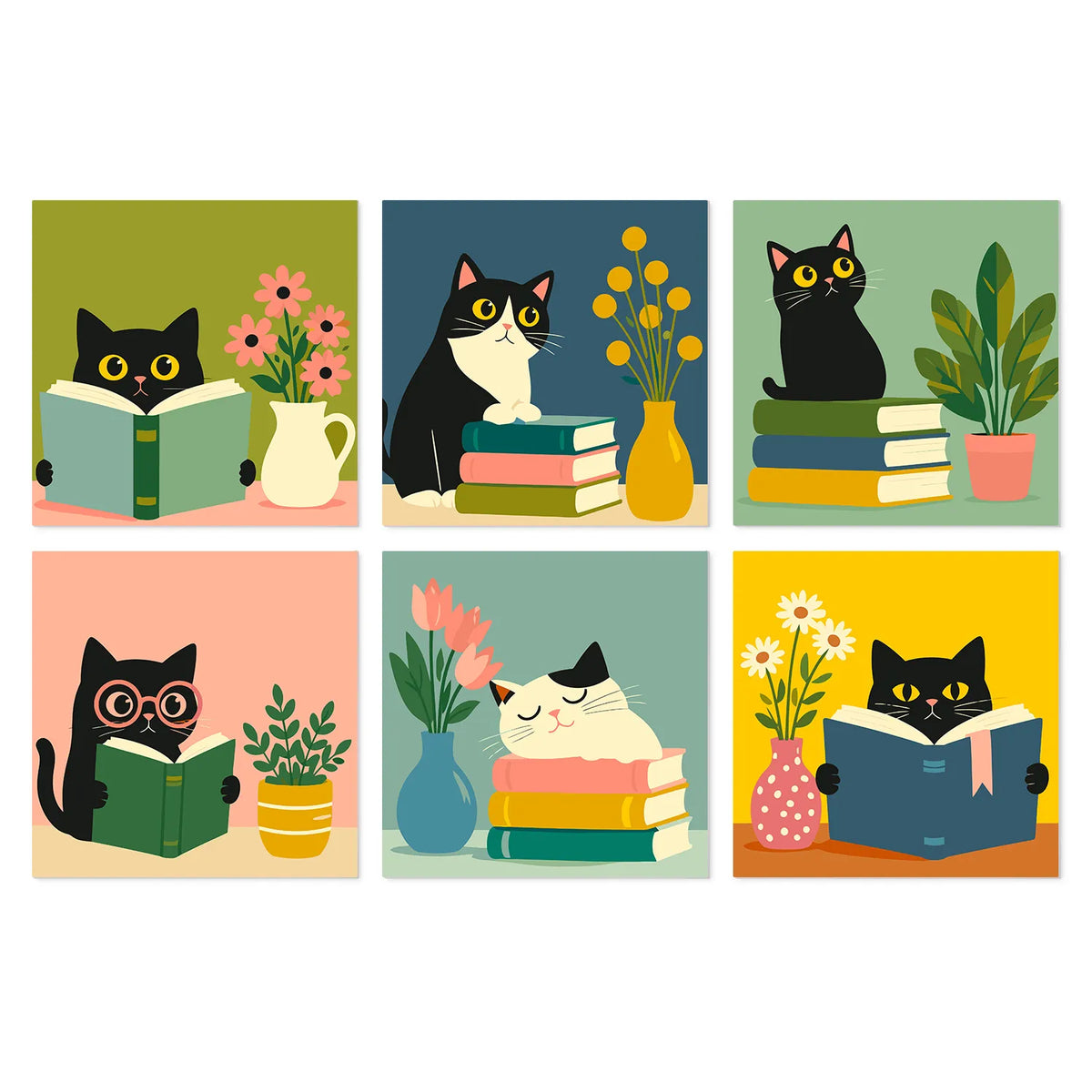 Gatos Lectores - Mini Kit Pintar por Números