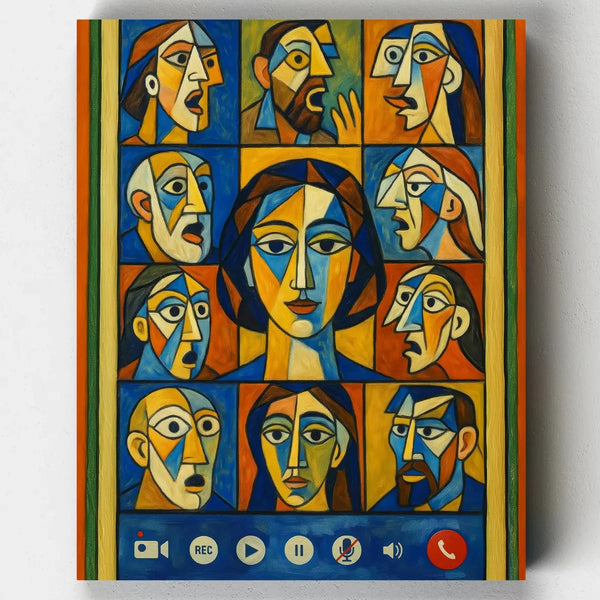 Videollamada Cubista- Pintar por Números- Canvas by Numbers
