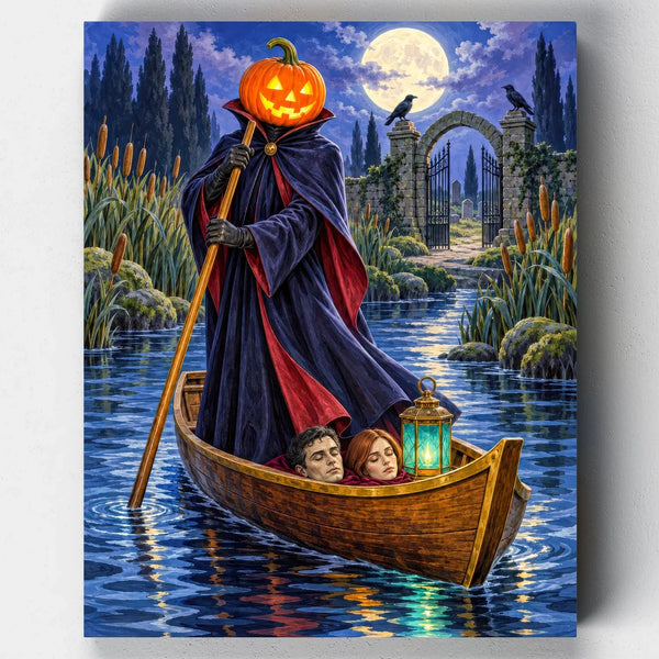 Cita Nocturna en el Río Estigia- Pintar por Números- Canvas by Numbers