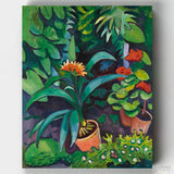 Flores en el Jardín, Clivias y Pelargonios - Pintar por Números- Pintar por Números- Canvas by Numbers