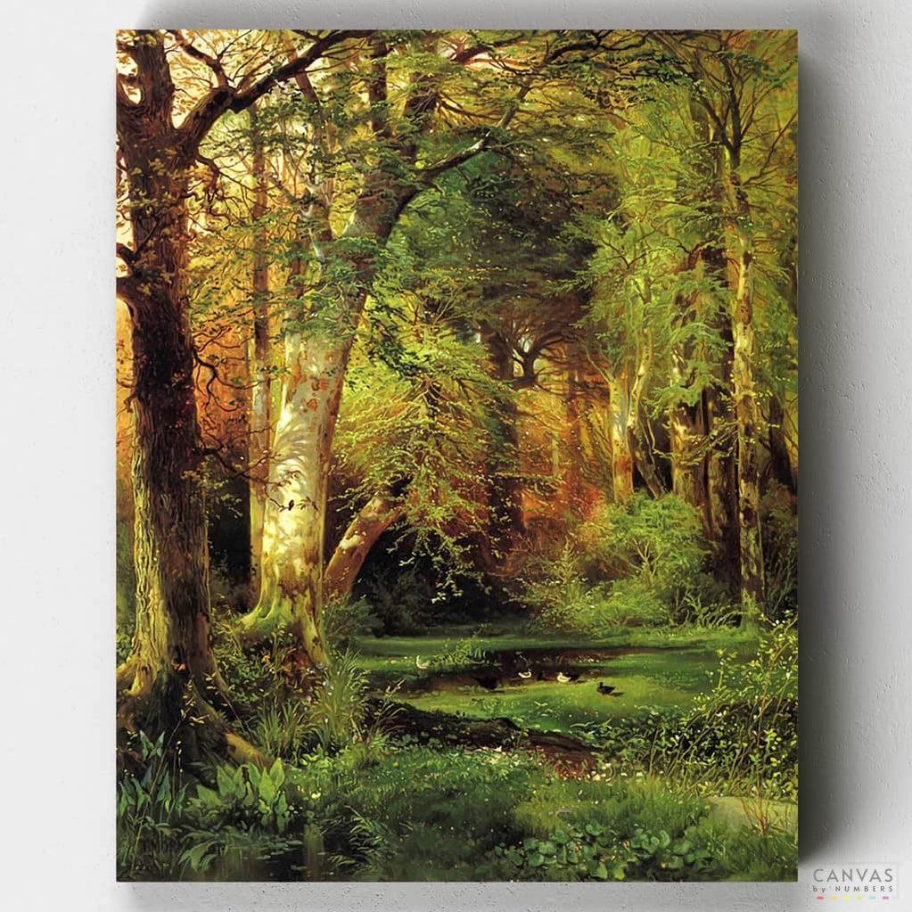 Escena de Bosque - Naturaleza Pintar por Números- Pintar por Números- Canvas by Numbers