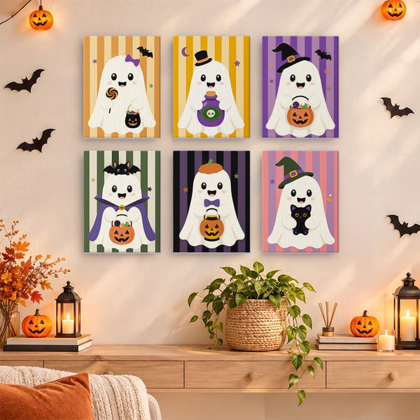Fantasmas con Disfraz- Pintar por Números- Canvas by Numbers