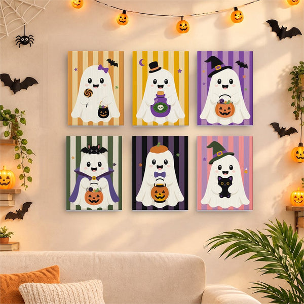 Fantasmas con Disfraz- Pintar por Números- Canvas by Numbers