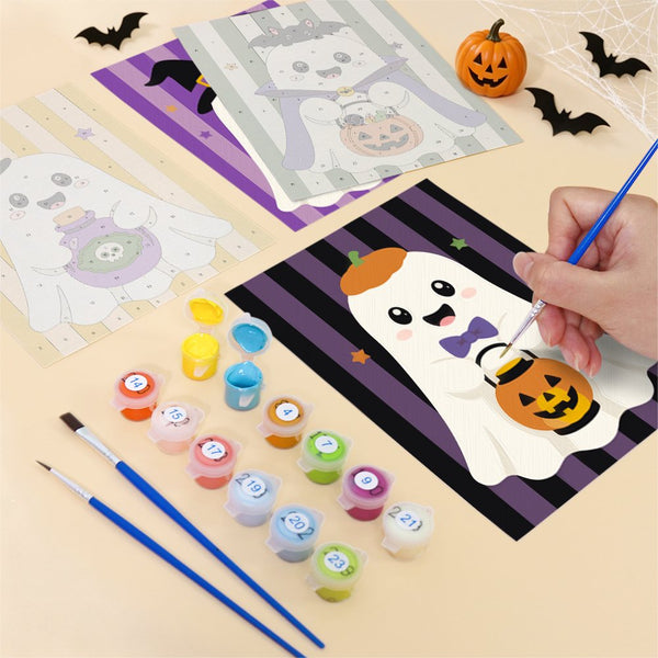 Fantasmas con Disfraz- Pintar por Números- Canvas by Numbers