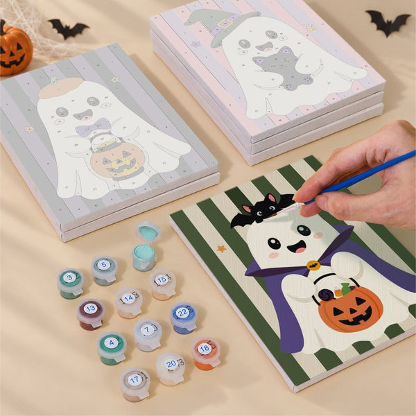 Fantasmas con Disfraz- Pintar por Números- Canvas by Numbers
