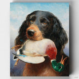 Gordon Setter con Pato Real - Pintar por Números- Pintar por Números- Canvas by Numbers