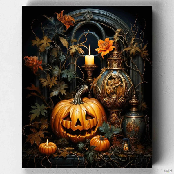 Calabaza de Halloween - Jack O'Lantern Pintar por Números- Pintar por Números- Canvas by Numbers