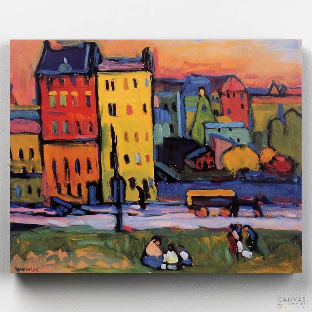 Casas en Munich - Pintar por Números- Pintar por Números- Canvas by Numbers