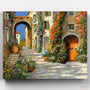 La Porta Rossa sulla Salita- Pintar por Números- Canvas by Numbers