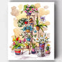 Escalera con Flores- Pintar por Números- Canvas by Numbers