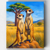 Suricatas Bajo el Baobab- Pintar por Números- Canvas by Numbers