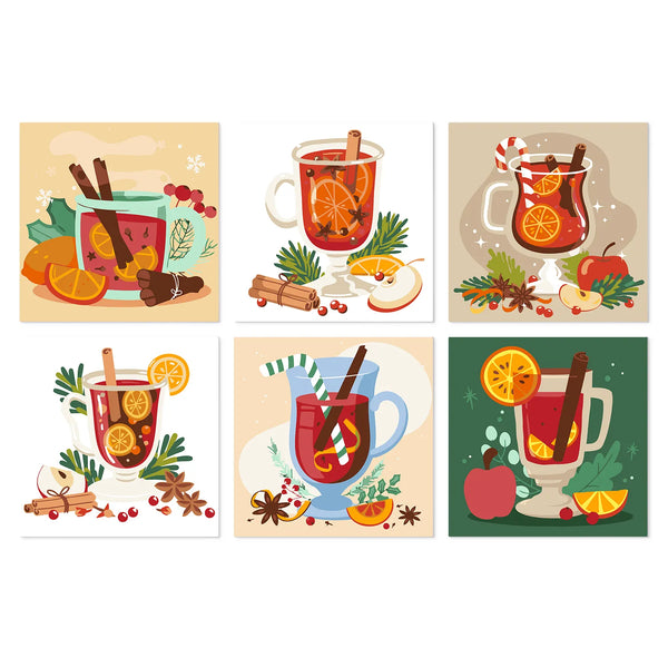 Vino Caliente Navideño - Mini Kit Pintar por Números