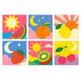 Pop Art Sol, Luna y Fruta - Mini Kit Pintar por Números