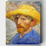 Autorretrato con Sombrero de Paja - Pintar por Números- Pintar por Números- Canvas by Numbers