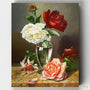 Rosas en un Jarrón de Cristal- Pintar por Números- Canvas by Numbers