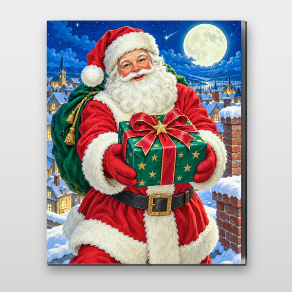 La Entrega de Medianoche de Papá Noel- Pintar por Números- Canvas by Numbers