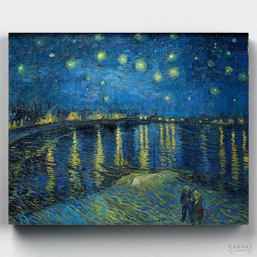 La Noche Estrellada sobre el Ródano - Pintar por Números- Pintar por Números- Canvas by Numbers