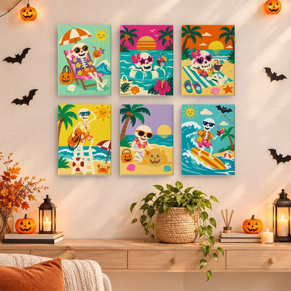 Esqueletos al Sol- Pintar por Números- Canvas by Numbers