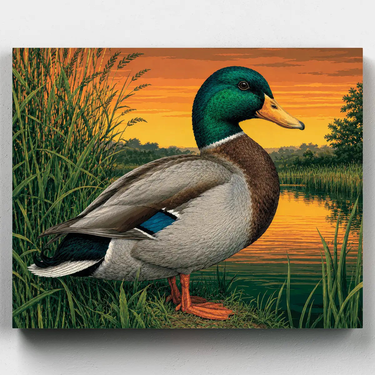 Ánade Real al Atardecer - Kit Pintar por Números