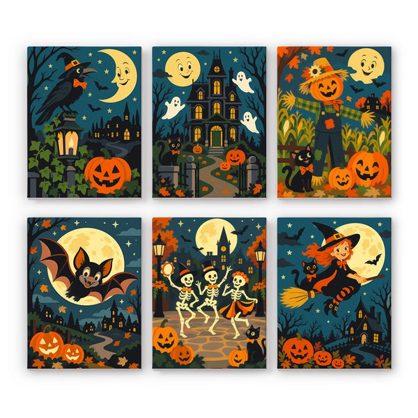Baile de Esqueletos Nocturno- Pintar por Números- Canvas by Numbers