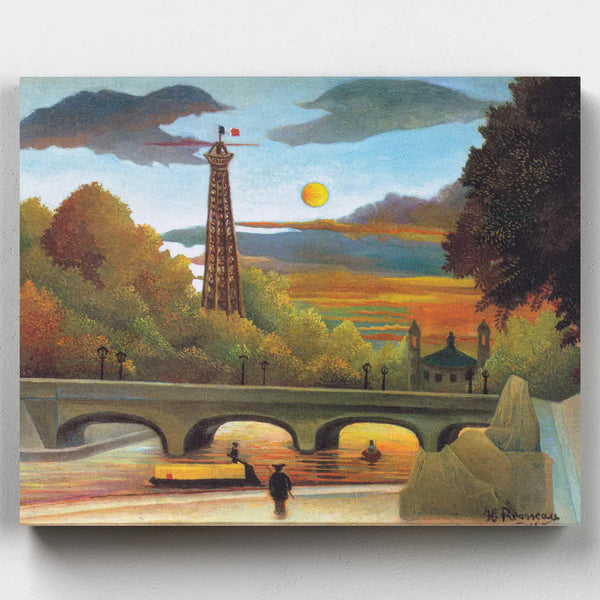 El Sena y la Torre Eiffel al Atardecer - Kit Pintar por Números