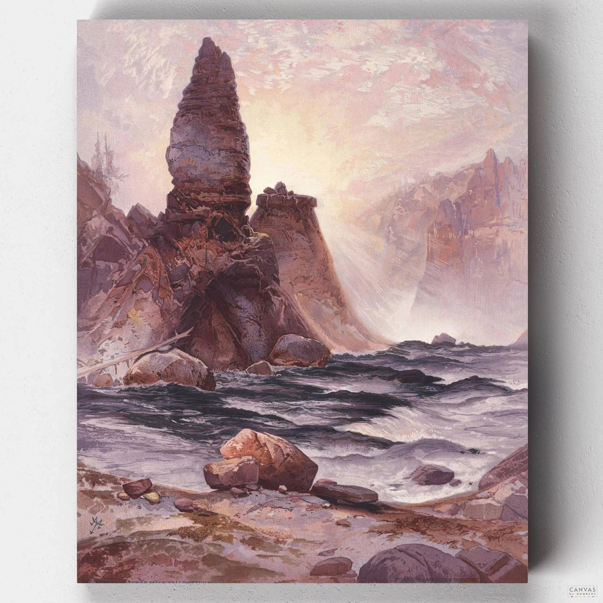 Las Torres de la Cascada, Yellowstone (1875) - Pintar por Números- Pintar por Números- Canvas by Numbers