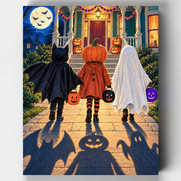 Sombras de Truco o Trato- Pintar por Números- Canvas by Numbers