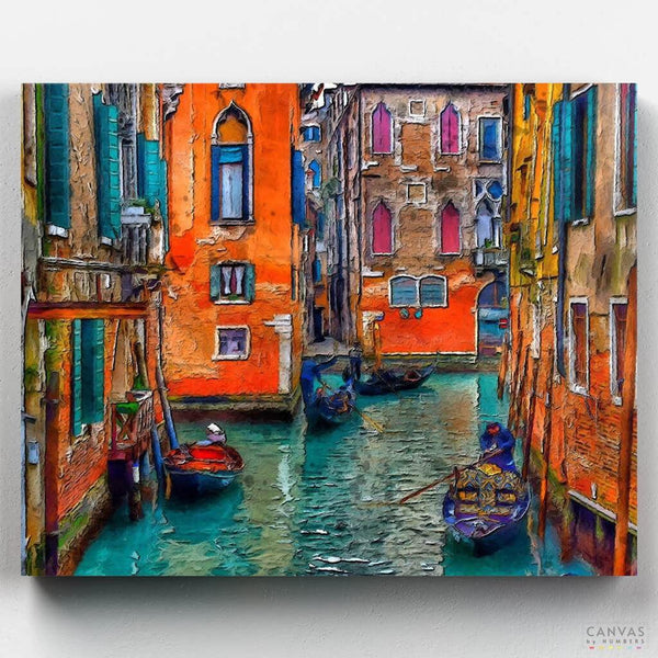 Canales de Venecia: Arte de Italia Pintar por Números- Pintar por Números- Canvas by Numbers