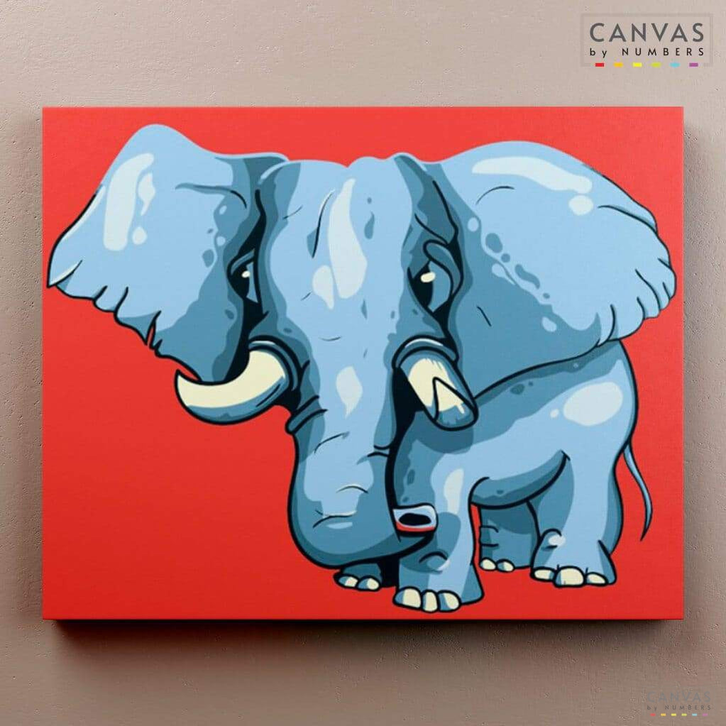 Bebé Elefante- Pintar por Números- Canvas by Numbers