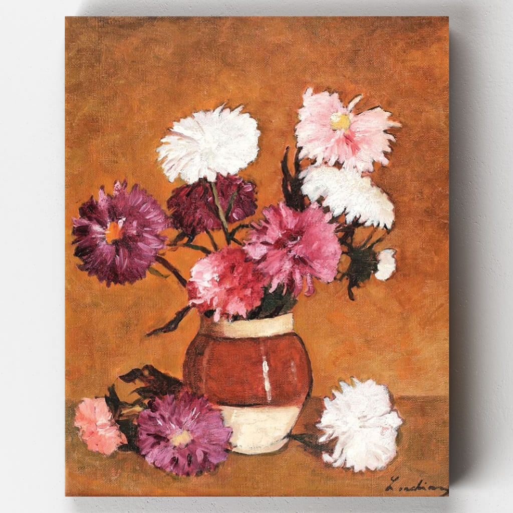 Chrysanthemums y Dumitrite- Pintar por Números- Canvas by Numbers