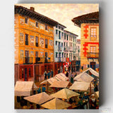 Mercado de Villafranca de Oria- Pintar por Números- Canvas by Numbers